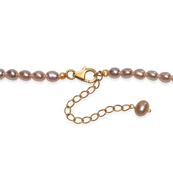 AA rosa S&uuml;&szlig;wasser Perle 45+5cm Halskette image number 4