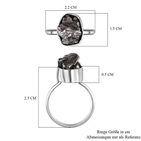 Muonionalusta Meteorit Ring, 925 Silber rhodiniert, (Gr&ouml;&szlig;e 18.00) ca. 12.90 ct image number 7