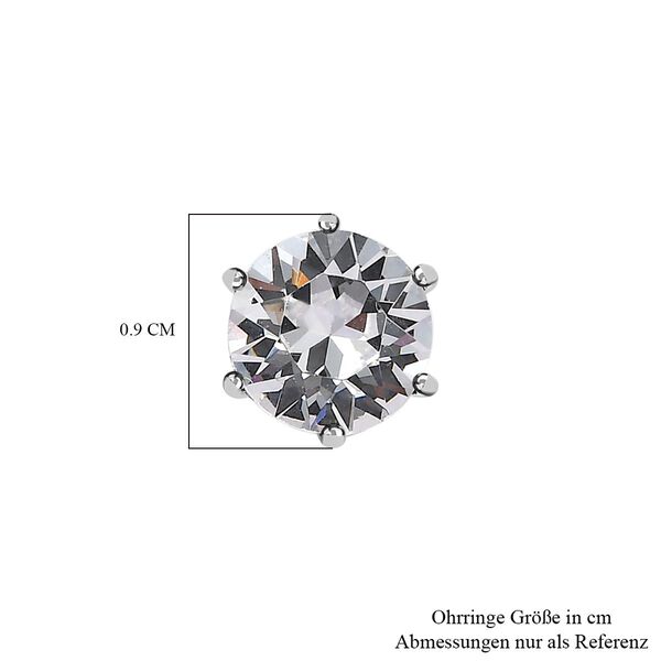 Wei&szlig;er Kristall Ohrringe, 925 Silber image number 5