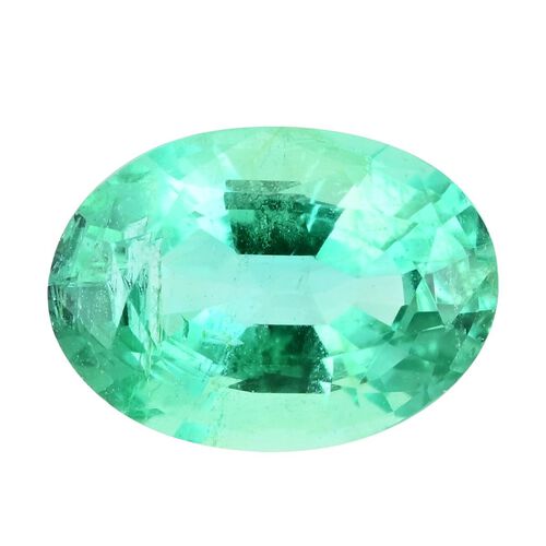 AAA sambischer Smaragd ungefasster Edelstein, Oval- und Facettenschliff - 0,60 ct. image number 0