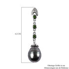 Tahiti Perle und Mehrfarbig Edelstein Ohrhänger 925 Silber rhodiniert  image number 4