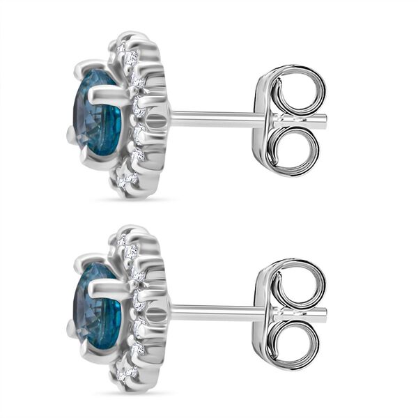 D&rsquo;Joy AA blaue und wei&szlig;e Zirkon Ohrringe - 1,13 ct. image number 3