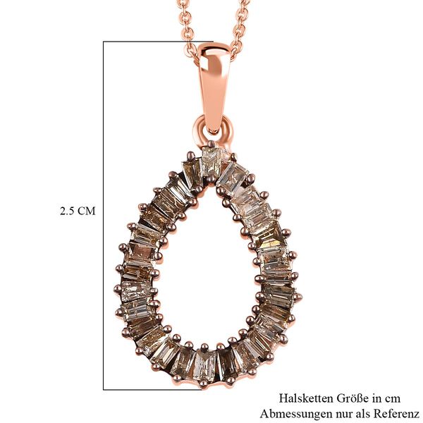 Nat&uuml;rlicher Champagner-Diamant-Anh&auml;nger mit 50cm Kette - 0,50 ct. image number 7