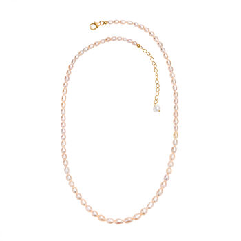 AA Pfirsich S&uuml;&szlig;wasser Perle Halskette, 45 cm