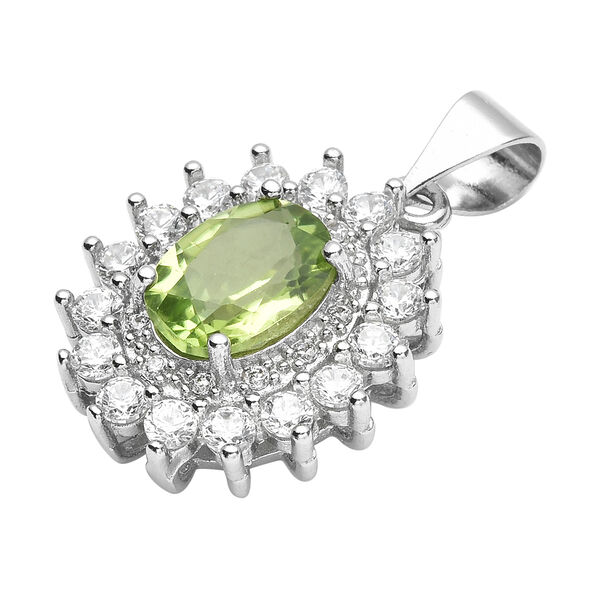 Nat&uuml;rlicher Peridot und Zirkonia-Anh&auml;nger - 6 ct. image number 3