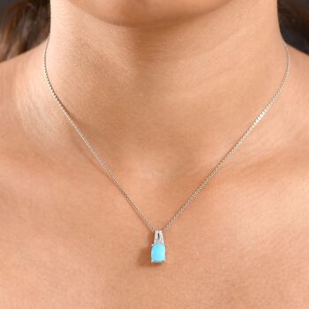 D'Joy AA Sleeping Beauty T&uuml;rkis, Moissanit Anh&auml;nger 925 Silber rhodiniert ca. 1.26 ct