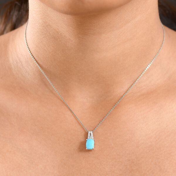 D'Joy AA Sleeping Beauty T&uuml;rkis, Moissanit Anh&auml;nger 925 Silber rhodiniert ca. 1.26 ct image number 3