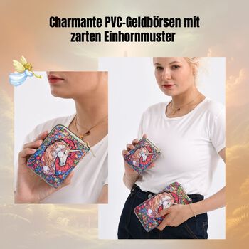 2-teiliges Geldb&ouml;rsen-Set mit Einhornmuster, 18x2,5x10 cm und 11x2,5x9 cm