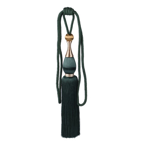 2er-Set Vorhang Raffhalter Quasten, Länge 46 cm, Grün image number 0