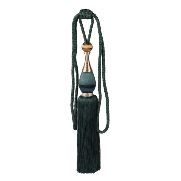 2er-Set Vorhang Raffhalter Quasten, Länge 46 cm, Grün image number 0
