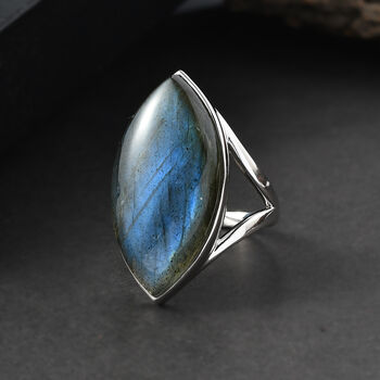 Sajen Silber-Labradorit Ring 925 Silber rhodiniert (Gr&ouml;&szlig;e 17.00) ca. 19.82 ct