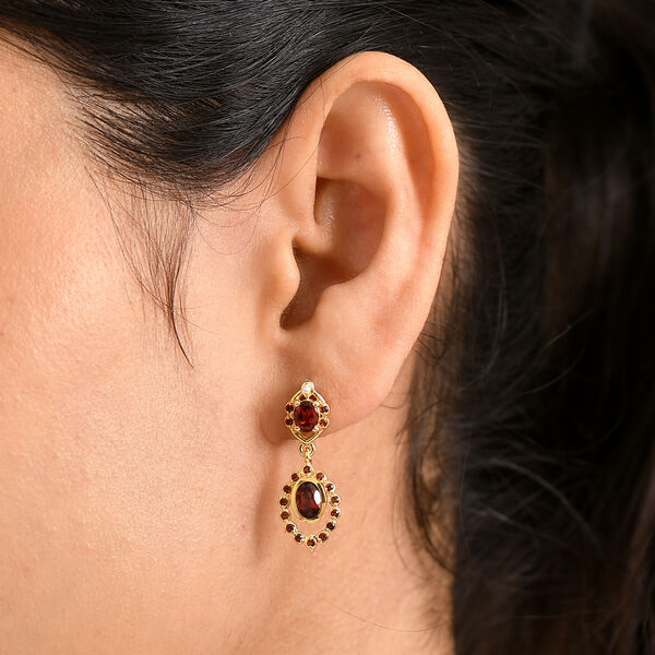 EVER TRUE Mosambik Granat Ohrringe Nickelfreies Messing ca. 2,57 ct. image number 2