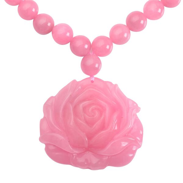 Rosa Jade-Halskette, ca. 45 cm, 925 Silber rhodiniert ca. 605.00 ct image number 4