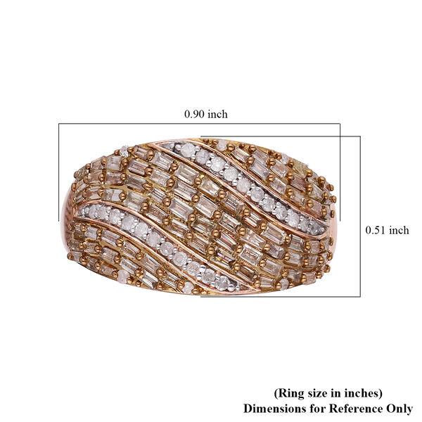 Natürlicher, weißer und Champagner-Diamant-Ring - 1 ct. image number 6