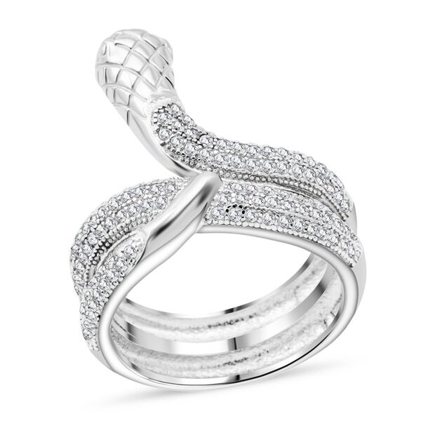 Lustro Stella Weißer Zirkonia Schlangen Ring image number 3