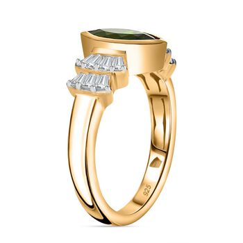 Nat&uuml;rlicher Chromdiopsid und Zirkon-Ballerina-Ring - 1,61 ct.