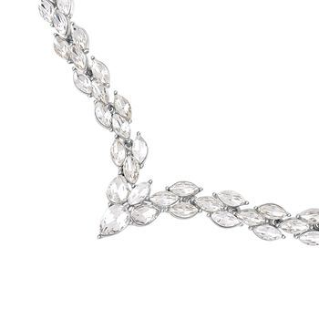 2er-Set- wei&szlig;e Kristall-Ohrringe und Halskette - 60 ct.