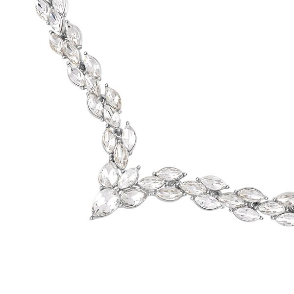 2er-Set- weiße Kristall-Ohrringe und Halskette - 60 ct. image number 3