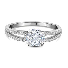 LUSTRO STELLA - Weißer Zirkonia Ring, 925 Silber rhodiniert, (Größe 18.00)