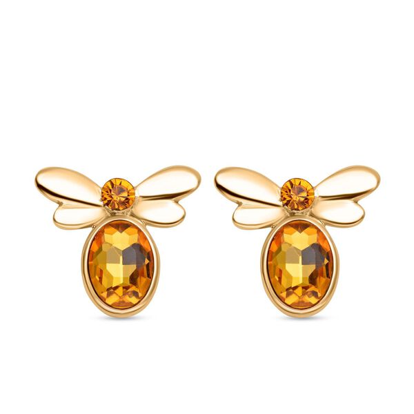 2er Set - Champagner Kristall Armband und Ohrringe, Goldfarben image number 6