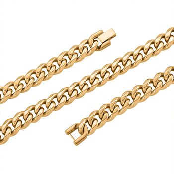 316L Edelstahl IP-Gelbbeschichtung Panzer Edelstahl Halskette ca. 45 cm ca. 56,00g