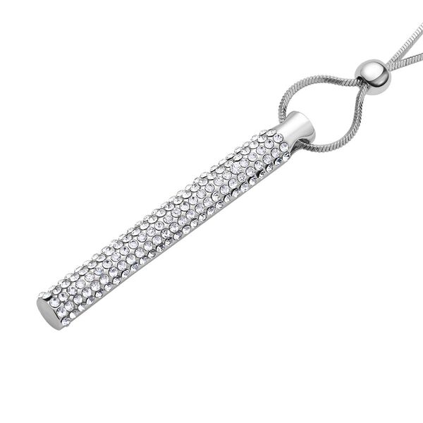 Wei&szlig;e Kristall-Halskette in Silberton, 70 cm - 5 ct. image number 3