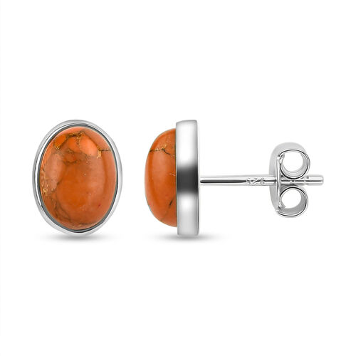 Orange Mojave Türkis Ohrstecker, 925 Silber ca. 2.66 ct image number 0