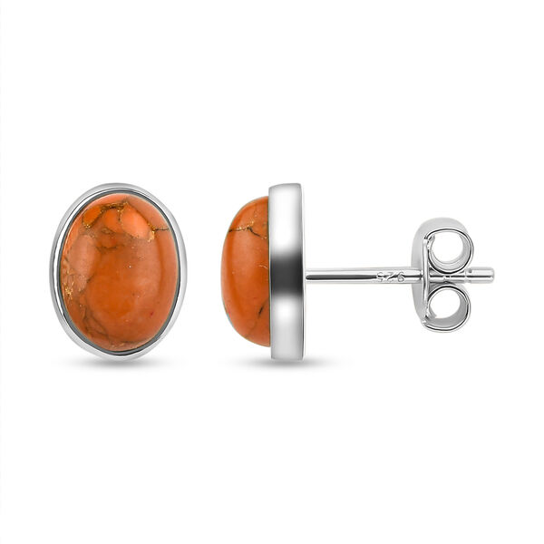 Orange Mojave T&uuml;rkis Ohrstecker, 925 Silber ca. 2.66 ct
