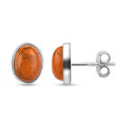 Orange Mojave Türkis Ohrstecker, 925 Silber ca. 2.66 ct