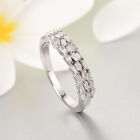 Diamant Cluster Ring 925 Silber Platin-Überzug image number 1