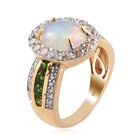 Äthiopischer Opal und Mehrfarbig Edelsteine Ring 925 Silber Vermeil image number 3