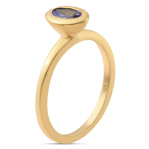 Tansanit Solit&auml;r Ring 925 Silber vergoldet  ca. 0,45 ct image number 5