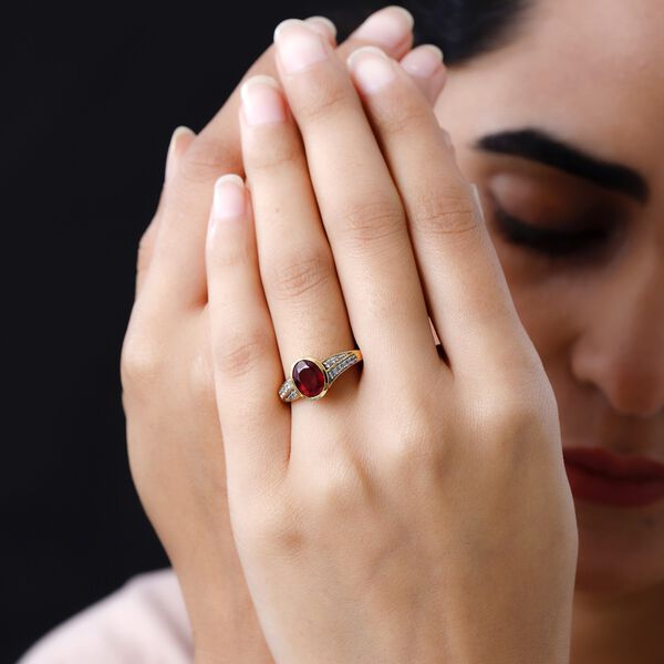 Afrikanischer Rubin und Zirkon-Ring - 2,91 ct. image number 3