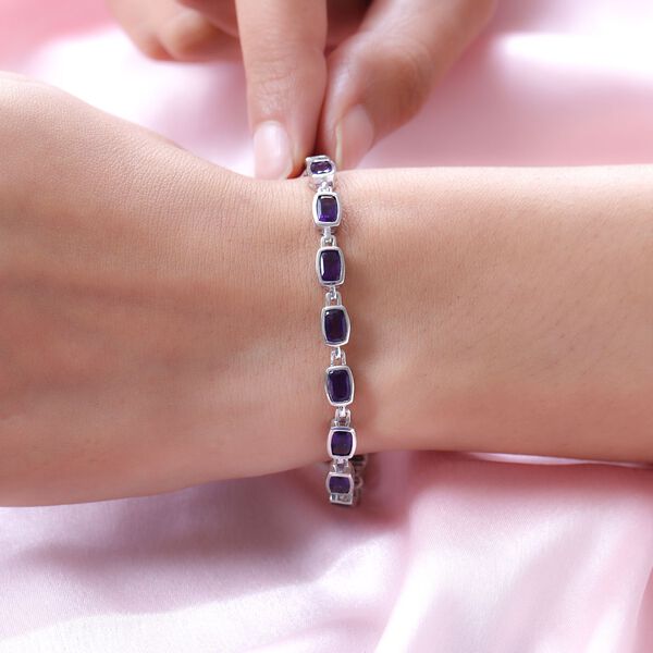 Lusaka Amethyst-Armband, ca. 19 cm, 925 Silber platiniert ca. 7.70 ct image number 3