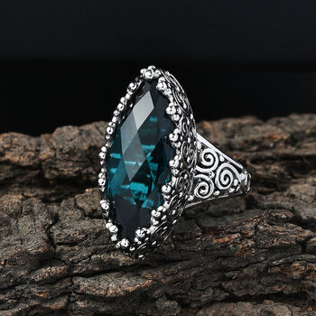 Sajen Silber-Himmlischer Quarz Ring 925 Silber rhodiniert (Gr&ouml;&szlig;e 20.00) ca. 11.90 ct