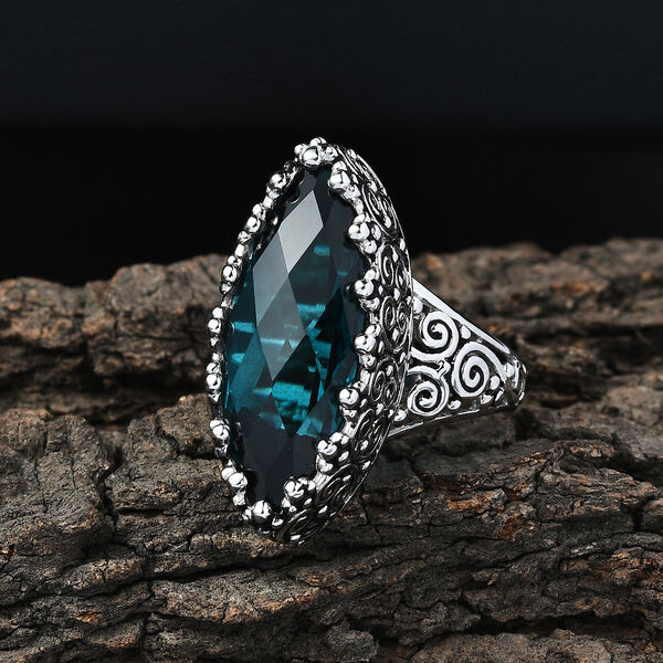 Sajen Silber-Himmlischer Quarz Ring 925 Silber rhodiniert (Gr&ouml;&szlig;e 20.00) ca. 11.90 ct image number 1