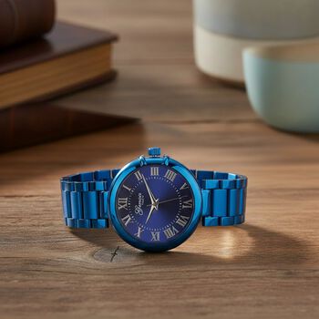 GENOA - Automatik-Armbanduhr mit Dandong-Uhrwerk, Edelstahl, IP-Blauplattierung, 36 mm