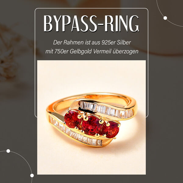 Roter Saphir und Zirkon-Ring - 1,99 ct. image number 2