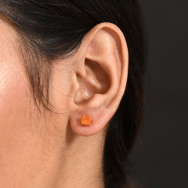 D'Joy AA Salamanca Feueropal Ohrringe 925 Silber 750 Gelbgold Vermeil ca. 0.72 ct image number 3