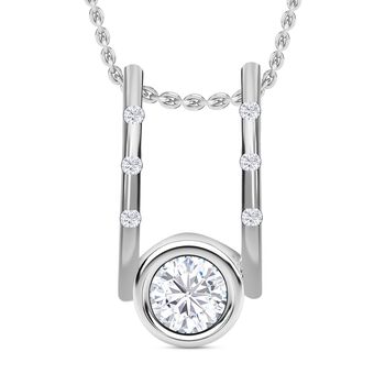 2er Set, Moissanit Anh&auml;nger mit Kette, 925 Silber ca. 0.50 ct