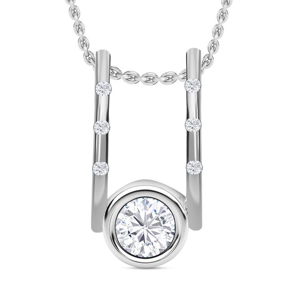 Moissanit Anh&auml;nger mit Kette - 0,50 ct.