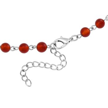 Rote Achat Halskette ca. 45 cm+ 5 cm Extender, ca. 85.00 ct