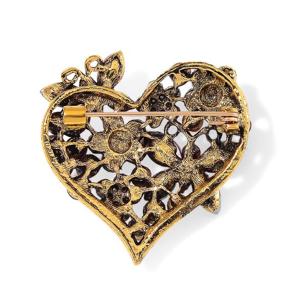 Mehrfarbiger Kristall Brosche Antikes Gold image number 4