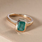 AAA sambischer Smaragd Solitär-Ring, 585 Gelbgold  ca. 0,96 ct image number 1
