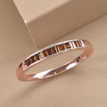 Roter Diamant-Ring, 925 Silber ros&eacute;vergoldet  ca. 0,25 ct