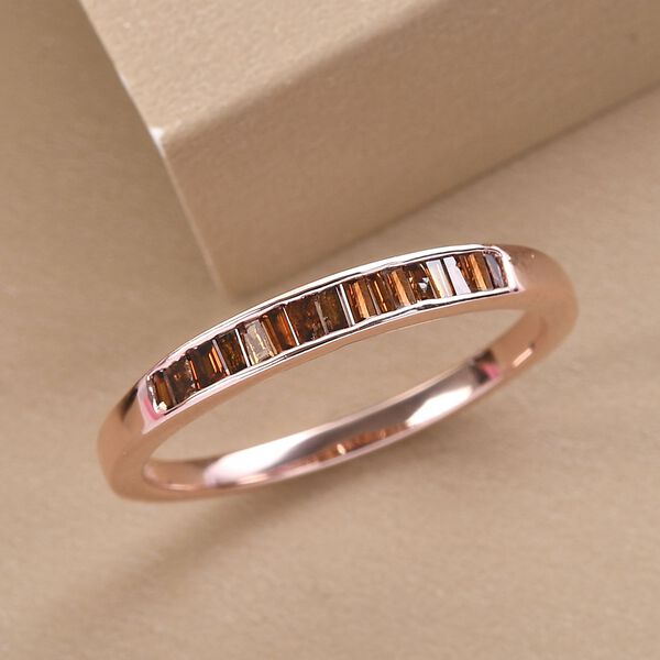 Roter Diamant-Ring, 925 Silber ros&eacute;vergoldet  ca. 0,25 ct image number 2