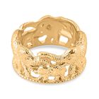 Royal Bali - Ring mit Elefantenfamilien-Design, Gelbgold Vermeil, (Größe 20.00) ca. 7,31g