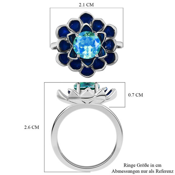 Pfau Triplett Quarz-Ring, 925 Silber platiniert  ca. 1,31 ct image number 6