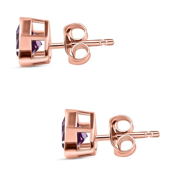 2er Set - Rose De France Amethyst Ring und Ohrstecker im Schmuckset, 925 Silber ros&eacute;vergoldet ca. 3.66 ct image number 7