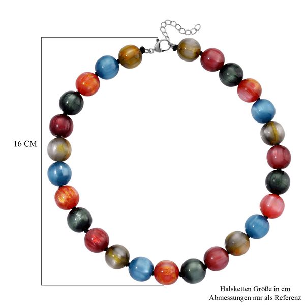 Simuliertes flexibles mehrfarbiges Katzenauge Armband und 45+5cm Halskette image number 6